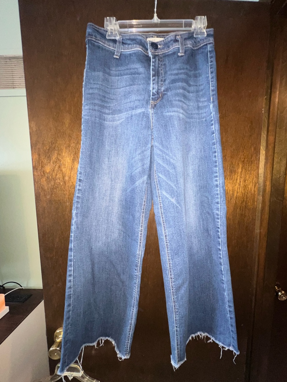 Oat New York Raw Hem Wide Leg Jeans